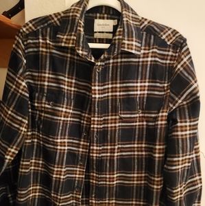 Mens flannel plaid button down shirt